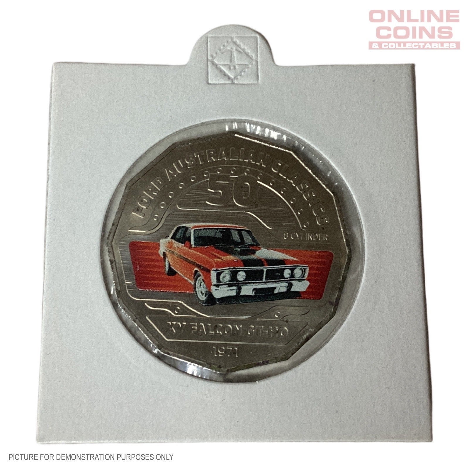 2017 Loose Ford Australian Classics Coloured 50c Coin In 2x2 From Ford Collection Tin - XY Falcon GT-HO